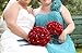 Classic Bridal Bouquet - Apple Red Rose with Rhinestone Black Ribbon with Bling Accents