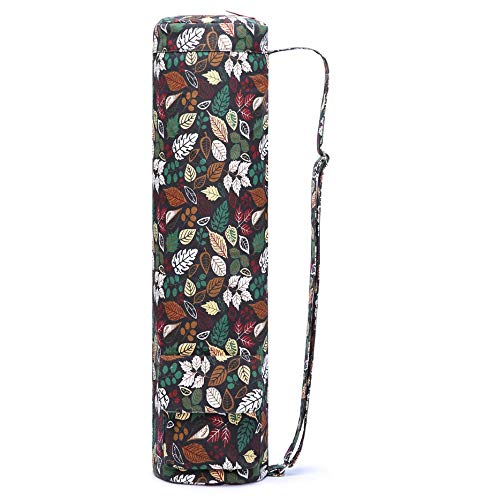 Fremous Yoga Mat Bag,Full-Zip Exercise Yoga Mat Carry Bag for Women and Men - Double Storage Pocket,Easy Access Zipper, Adjustable Shoulder Strap and Handle,Fits Most Mats (Leaves)