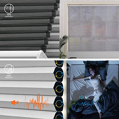 Yoolax Motorized Top Down Bottom Up Shades with Remote Control, Day