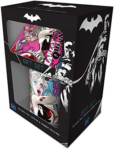 Cup of Tees DC Comics Harley Quinn Mug, Coaster and Keychain Gift Set