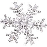 Rhinestone Snowflake Brooches for Women Girls Men Fashion Dainty Crystal Silvery Brooch Lapel Pin Dress Suit Accessories Jewelry Christmas Winter Party Unisex Gifts
