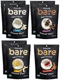 Bare Natural Coconut Chips, Variety Pack, Gluten Free + Baked, 1.4 Ounce (7 Count)
