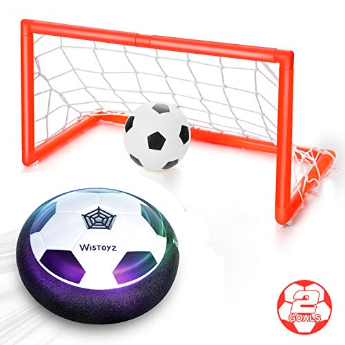 WisToyz Kids Toys Hover Soccer Ball Set with 2 Goals Indoor Outdoor Sports Air Soccer Set Foam Bumper LED Light Game Ball Toy for Kids Boys Girls Toddler Age 3,4,5,6,7,8-16 Inflatable Ball Included - Thumbnail 7
