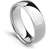 TIGRADE 2mm 4mm 6mm 8mm 10mm Titanium Ring Plain Dome High Polished Wedding Band Comfort Fit Size 3-15