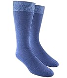Solid Texture Blue Men's Cotton Blend Dress Socks