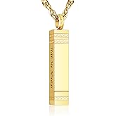 XIUDA Cremation Urn Necklace for Ashes Bar Cremation Jewelry Stainless Steel Ash Necklace Memorial Keepsake Pendant for Men Women