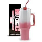 Hogg 40oz Traveler - Holographic Ombre Pink, 40 oz Sublimation Tumblers Bulk, Sublimation Tumblers with Handle