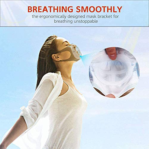 MINGYUAN Face Mask Inner Support Frame Bracket Masc Stands More Space for L-ipstick Protection Comfortable Mouth Nose Breathing Washable Reusable(3, White)
