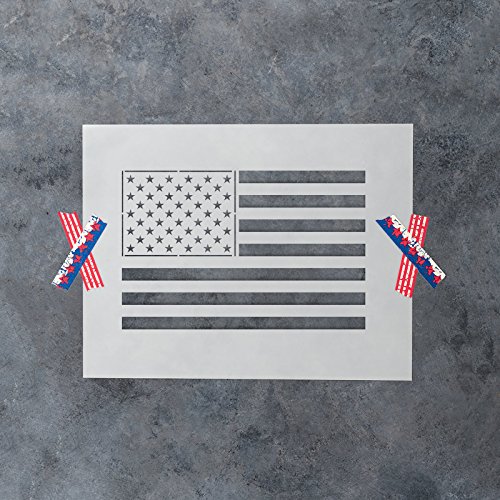 American Flag Stencil Template - Reusable Stencil with Multiple Sizes Available