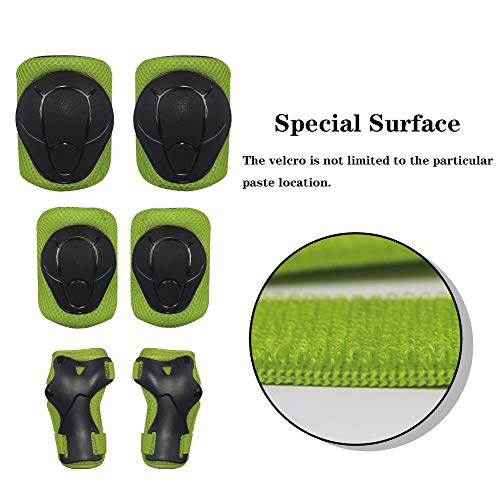 BLAU GRUN Sports Protective Gear Set for Kids 2-8 Years Knee Pad Elbow Pads with Wrist Guards Support Safety Safeguard Equipment 3 in 1 for Skating Cycling Rollerblading Scooter Bike - Thumbnail 4