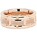 100S JEWELRY Tungsten Rings For Mens Wedding Band Rose Gold Brick Pattern Engagement Promise Jewelry Size 8-16