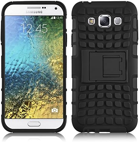 JAMMYLIZARD [ Samsung Galaxy E7 Case ] ALLIGATOR Heavy Duty Double Protection Rugged Back Cover, Black