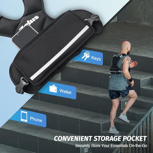 ZELUS Chaleco con Peso Ajustable para Hombres y Mujeres, Body Weighted Vest con 6 Pesas de Hierro para Entrenamiento Cardiovascular, Running y Fitness en Casa