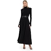 Norma Kamali Women's Shoulder Pad Turtle Flared Dress