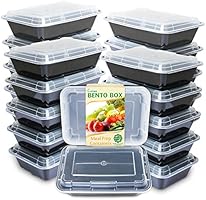 Enther Meal Prep Containers [20 Pack] Single 1 Compartment with Lids, Food Storage Bento Box | BPA Free | Stackable | Reusable Lunch Boxes, Microwave/Dishwasher/Freezer Safe,Portion Control (28 oz)