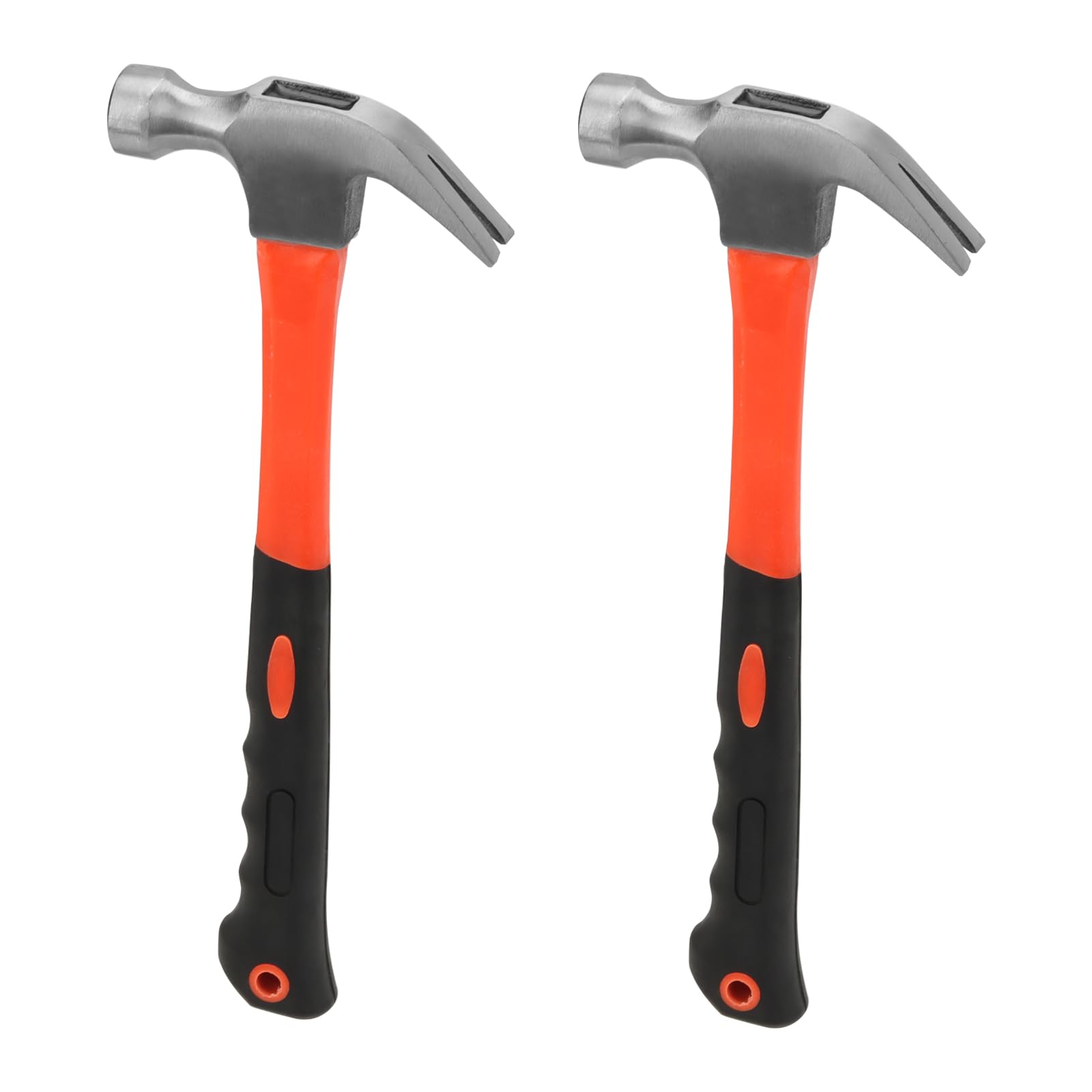 2 PCS Claw Hammer, 8oz Framing Hammer, Small Hammers with Rubber Grip, Carbon Steel Camping Hammers for Carpenter Tools