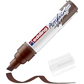 edding 5000 acrylic marker broad - brown - 1 waterproof acrylic paint marker - chisel tip 5-10 mm - acrylic paint pens for drawing on canvas, art paper and wood - acrylic markers for pebbles,4-5000907