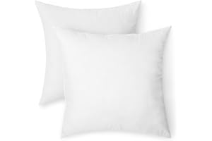 Amazon Basics Square Hypoallergenic Pillow Insert, Sofa Bed Couch Decorative Stuffer, 18", 2 Pack