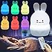 Cute Nursery Night Light for Kids, iWheat Soft Silicone Remote Control Night Light with Timer, LED Multicolor Night Light Portable USB Rechargeable Christmas Gifts for Baby Children