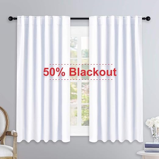 Amazon Com Nicetowm Window Treatment Curtain Panels White