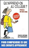 Image de Qu'apprend-on au collège ? : Cahier des exigences pour le collégien