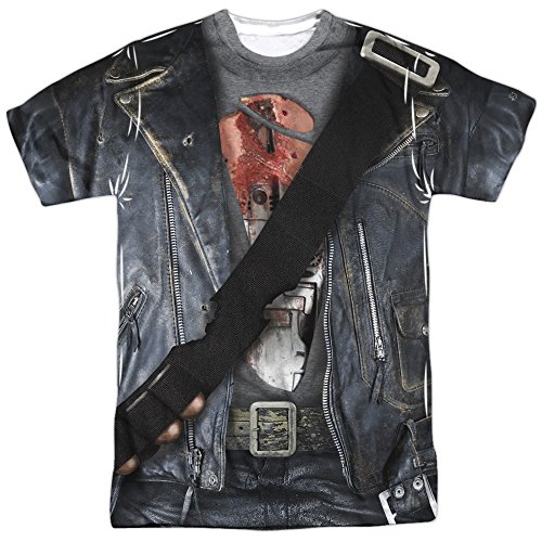 Trevco Unisex-Adults Terminator 2 T800 Costume Double Sided T-Shirt, White, X-Large