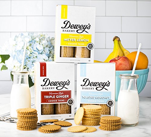 Dewey's Bakery Triple Ginger Moravian Style Cookie Thins | Baked in Small Batches | Real, Simple Ingredients | Time-Honored Southern Bakery Recipe | 9 oz (Pack of 3)