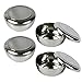 Set of 4, Korean Stainless Steel Rice Bowl with Lid Set, Korean Kitchen Restaurant, Multi-Purpose Stainless Steel Hygienic Sanitary Bowl + Lid Set