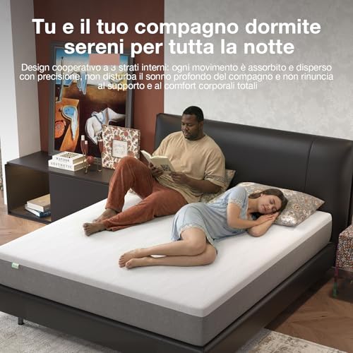 Novilla Single Mattress 90 x 200 cm, Height 20 cm – Memory Foam Gel & Bamboo Fibre, Breathable with 7 Zone Support, Washable Mattress Cover 60 °C, OEKO-TEX & CertiPUR-US Certified
