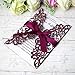 ponatia 25PCS 5.12 x 7.1 '' Laser Cut Wedding Invitations Cards with Envelopes for Wedding Bridal Shower Engagement Birthday Invite (Burgundy)