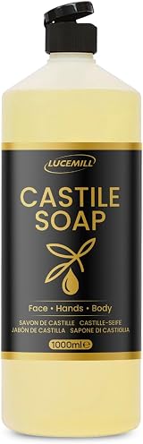 Lucemill Organic Castile Liquid Soap 1L Pure Natural Gentle Skin Body Wash