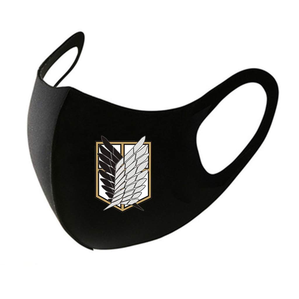 1 PCS Attack on Titan Face Mask Anime Manga Merch Eren Mikasa Armin Cosplay Masks Washable Reusable for Kids Adults
