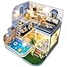 Spilay Dollhouse Miniature with Furniture,DIY Dollhouse Kit Mini Modern Duplex Home Model with Music Box ,1:24 Scale 3D Puzzle Creative Best Christmas Birthday Gift for Lovers and Children(Blue Mark)
