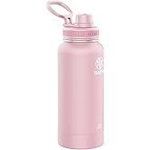 Takeya Actives Water Bottle with Spout Lid - Bottle with Double Stainless Steel Insulation - Dishwasher Safe & BPA-Free - Bottle with Spout Lid & Removable Bumper - 32 oz, Blush