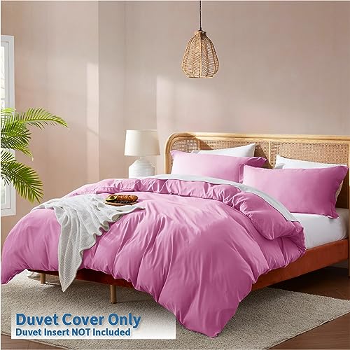 Nestl Twin Duvet Cover Set Soft Double Brushed Light Pink Duvet Cover Twin/Twin XL, 2 Piece