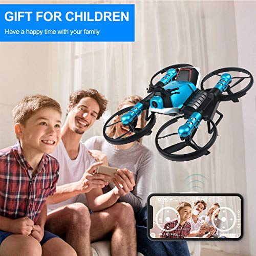 2 in 1 Foldable RC Drone with Camera and Motorcycle Wi-Fi Live Video One Key Return Altitude Hold Headless Mode Toy Gift for Kids Adults - Thumbnail 5