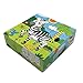rolimate Educational Preschool Wooden Cube Block Jigsaw Travel Puzzle - Lion Zebra Elephant Rhinoceros Tiger Rabbit, Toy for Age 3 4 5 Year Old and Up (W-p-10)