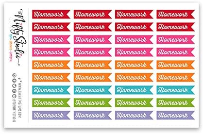 Homework Stickers for School | Planner Stickers for College | 1 sheet of 36 stickers | The Nifty Studio [210]