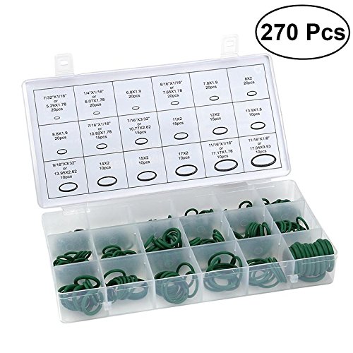 Daphot Store - 270Pcs O Ring Rubber Insulation Gasket Washer Seals Car Air Conditioning Compressor Seals Vehicle Auto Repair Tool Kit (Green)