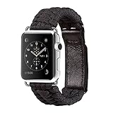 XUANTAI Apple Watch Band 42mm S/M Paracord iWatch Strap Replacement Bands for Apple Watch Series 4 3 2 1(Black 42mm S/M)