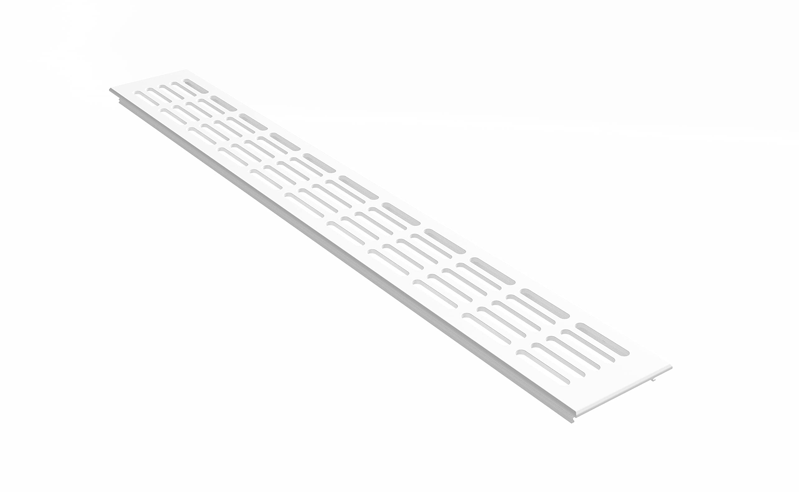 MS Beschläge Powder-Coated Aluminium Ventilation Grille White RAL9016 Web Plate Traffic White 80 mm Wide Door Ventilation Heater Cover Worktop Ventilation Exhaust Air Supply Air Grille (Length 200 mm)