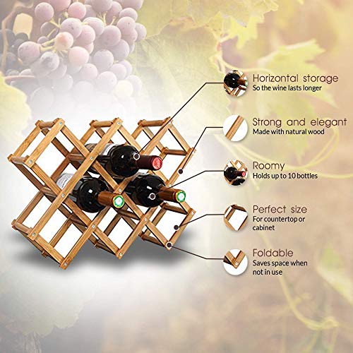 6 Foldable+Wooden+Wine+Bottle+Holder