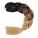 Forevery Braiding Hair 24 Inch Jumbo Braids Color Braiding Hair 3 Packs Kanekalon Braiding Hair 3 Tone Brown Ombre Braiding Hair (24