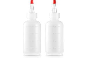 BAR5F Soft Squeeze Hair Applicator Bottle for Hair Treatment, Scalp Oil, Root, Color, 4 Ounce Translucent with Measuring Scale and Cap, BPA Free, 2 Pack
