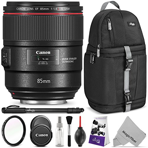 Canon EF 85mm F/1.4L IS USM Lens W/Advanced Photo And Travel Bundle - Includes: Altura Photo Sling Backpack, UV Protector, Camera Cleaning Set