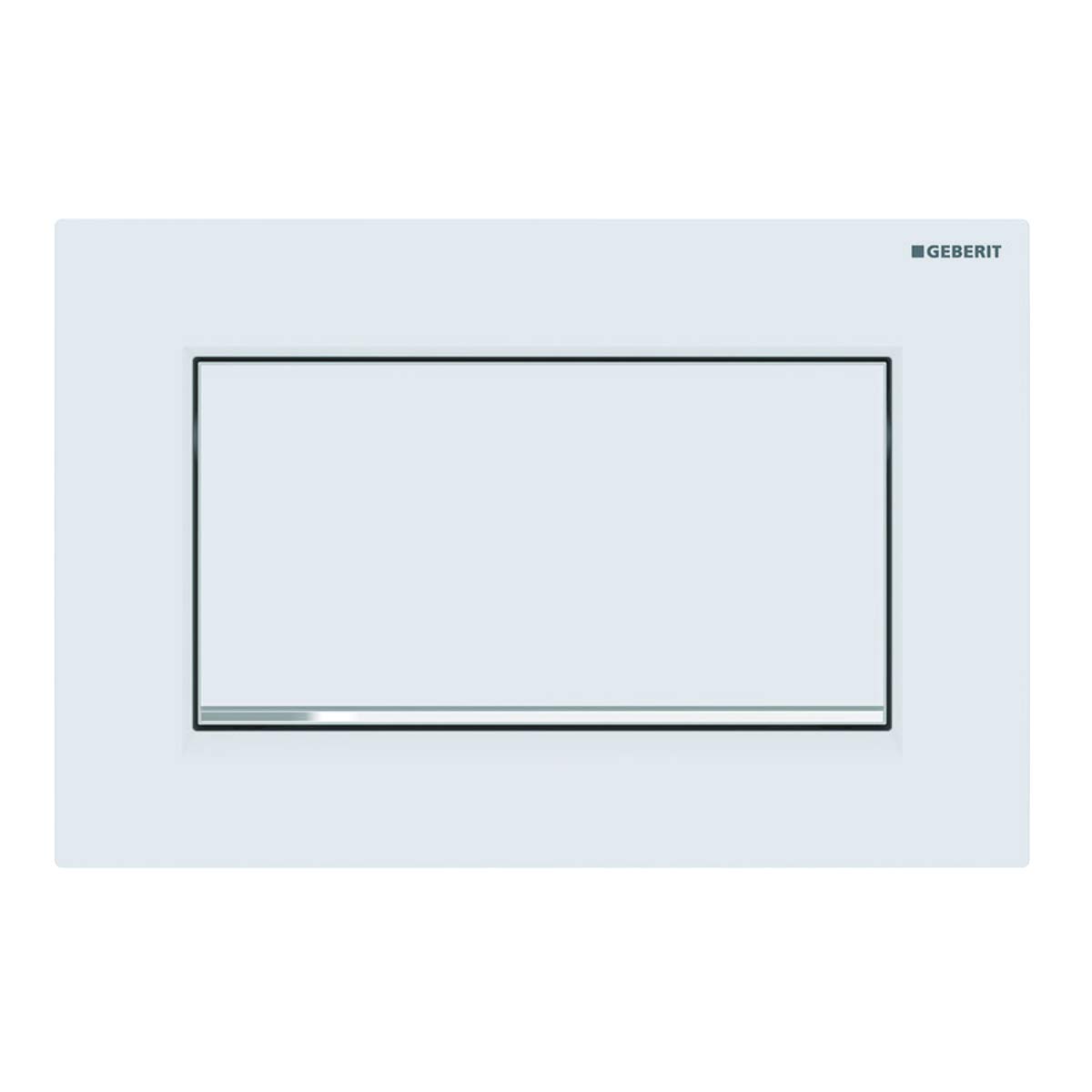 Geberit Sigma 30 115893JT1 Actuator Plate for Flush-Stop Flushes, Front Actuation, Panel + Buttons Matte White Stripes