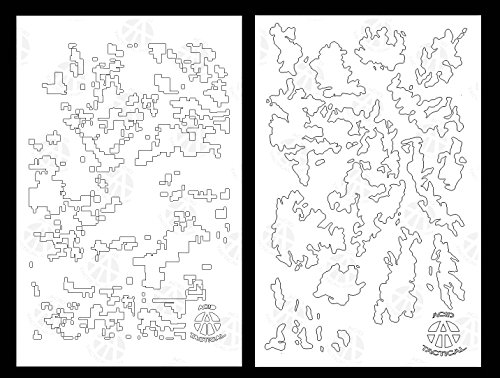 Acid Tactical® 2 Designs Adhesive Sticky Camouflage Airbrush Spray Paint Duracoat Cerakote Gun Rifle Camo Stencils - Digital, A-TACS CAMO
