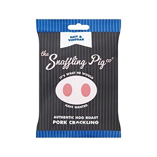Snaffling Pig Salt & Vinegar Flavoured Pork Crackling Packets 50g - Pack of 4