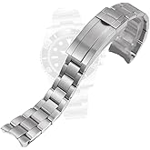 Solid Stainless Curved Watch Band Replacement for Rolex Datejust Submariner Watch Band 20 mm
