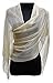 KaKaxi Sheer Glitter Sparkle Piano Shawl Wrap with Fringe Prom Weddings Evening Scarfs,1920s Gatsby Vintage Style,Champagne
